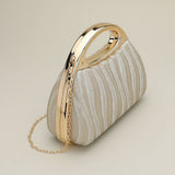 Shimmering Structured Evening Clutch Crossbody Bag