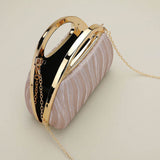 Shimmering Structured Evening Clutch Crossbody Bag