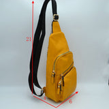 Multi-Zipper Crossbody Sling Bag with Adjustable Strap