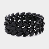 3Rows Marquise Stone Cluster Stretch Evening Bracelet
