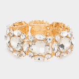 Oval Stone Accented Stretch Evening Bracelet