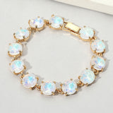 Round Stone Link Evening Bracelet