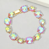 Women's Cushion Square Stone Link Evening Bracelet