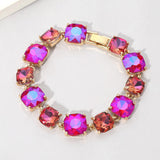 Women's Cushion Square Stone Link Evening Bracelet