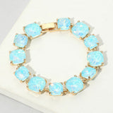 Women's Cushion Square Stone Link Evening Bracelet