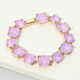 Women's Cushion Square Stone Link Evening Bracelet