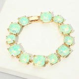 Women's Cushion Square Stone Link Evening Bracelet