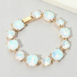 Women's Cushion Square Stone Link Evening Bracelet