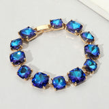 Women's Cushion Square Stone Link Evening Bracelet