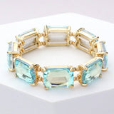 Women's Emerald Cut Stone Stretch Evening Bracelet 4th of July