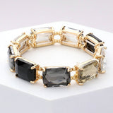 Women's Emerald Cut Stone Stretch Evening Bracelet 4th of July