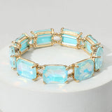 Cushion Rectangle Stone Stretch Evening Bracelet