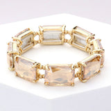 Women's Emerald Cut Stone Stretch Evening Bracelet 4th of July