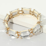 Women's Emerald Cut Stone Stretch Evening Bracelet 4th of July