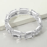 Women's Emerald Cut Stone Stretch Evening Bracelet 4th of July