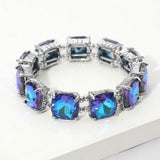 Women's Cushion Square Stone Stretch Evening Bracelet