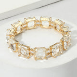 Women's Cushion Square Stone Stretch Evening Bracelet