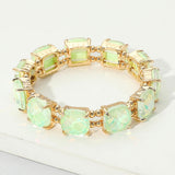 Women's Cushion Square Stone Stretch Evening Bracelet