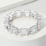 Women's Cushion Square Stone Stretch Evening Bracelet