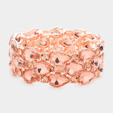Women's Teardrop Stone Accented Stretch Evening Bracelet