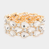 Women's Teardrop Stone Accented Stretch Evening Bracelet