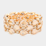 Women's Teardrop Stone Accented Stretch Evening Bracelet