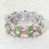Women's Teardrop Stone Accented Stretch Evening Bracelet