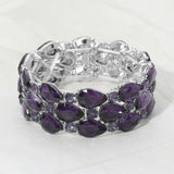 Women's Teardrop Stone Accented Stretch Evening Bracelet