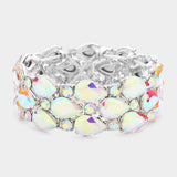 Women's Teardrop Stone Accented Stretch Evening Bracelet