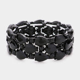 Women's Teardrop Stone Accented Stretch Evening Bracelet