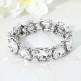 Women's Heart Stone Cluster Beaded Stretch Evening Bracelet