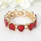 Women's Heart Stone Cluster Beaded Stretch Evening Bracelet