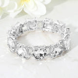 Women's Heart Stone Cluster Beaded Stretch Evening Bracelet
