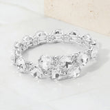 Square Stone Cluster Link Adjustable Evening Bracelet