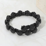 Square Stone Cluster Link Adjustable Evening Bracelet