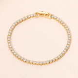 18K Gold Dipped Elegant Tennis Chain Bracelet