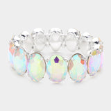 Oval Stone Stretch Evening Bracelet