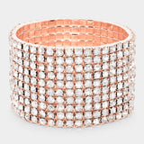 10-ROW Rhinestone Stretch Evening Bracelet