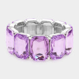 Women's Emerald Cut Stone Stretch Evening Bracelet 4th of July