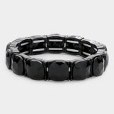 Women's Cushion Square Stone Stretch Evening Bracelet