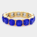 Women's Cushion Square Stone Stretch Evening Bracelet