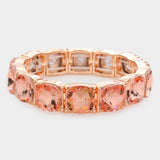 Women's Cushion Square Stone Stretch Evening Bracelet