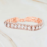 Round Crystal Rhinestone Trim Evening Bracelet