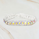 Round Crystal Rhinestone Trim Evening Bracelet