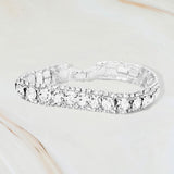 Round Crystal Rhinestone Trim Evening Bracelet