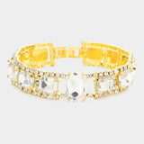 Smoothed Square Rhinestone Evening Bracelet