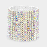 15-Row Rhinestone Stretchable Bracelet