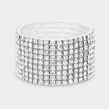 9-Row Rhinestone Stretchable Bracelet