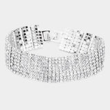 8Rows Rhinestone Evening Bracelet