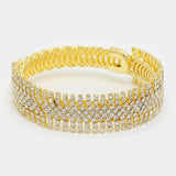 Crystal Rhinestone Adjustable Evening Bracelet